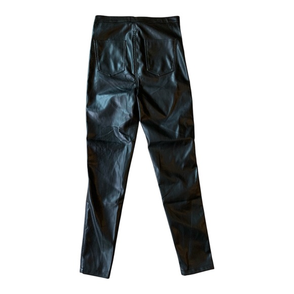NWT Wet Seal Faux Black Pleather Straight Leg Pants Medium - Picture 10 of 14